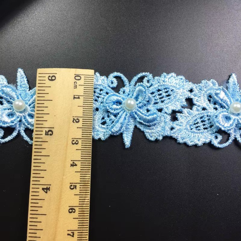 New 3D Butterfly Bead Embroidery Lace Trim Polyester DIY Decorative Accessory Feature Embroidered Lace Trim DDZ02