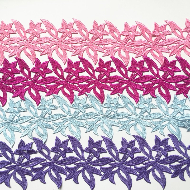 New 3D Butterfly Bead Embroidery Lace Trim Polyester DIY Decorative Accessory Feature Embroidered Lace Trim DDZ02