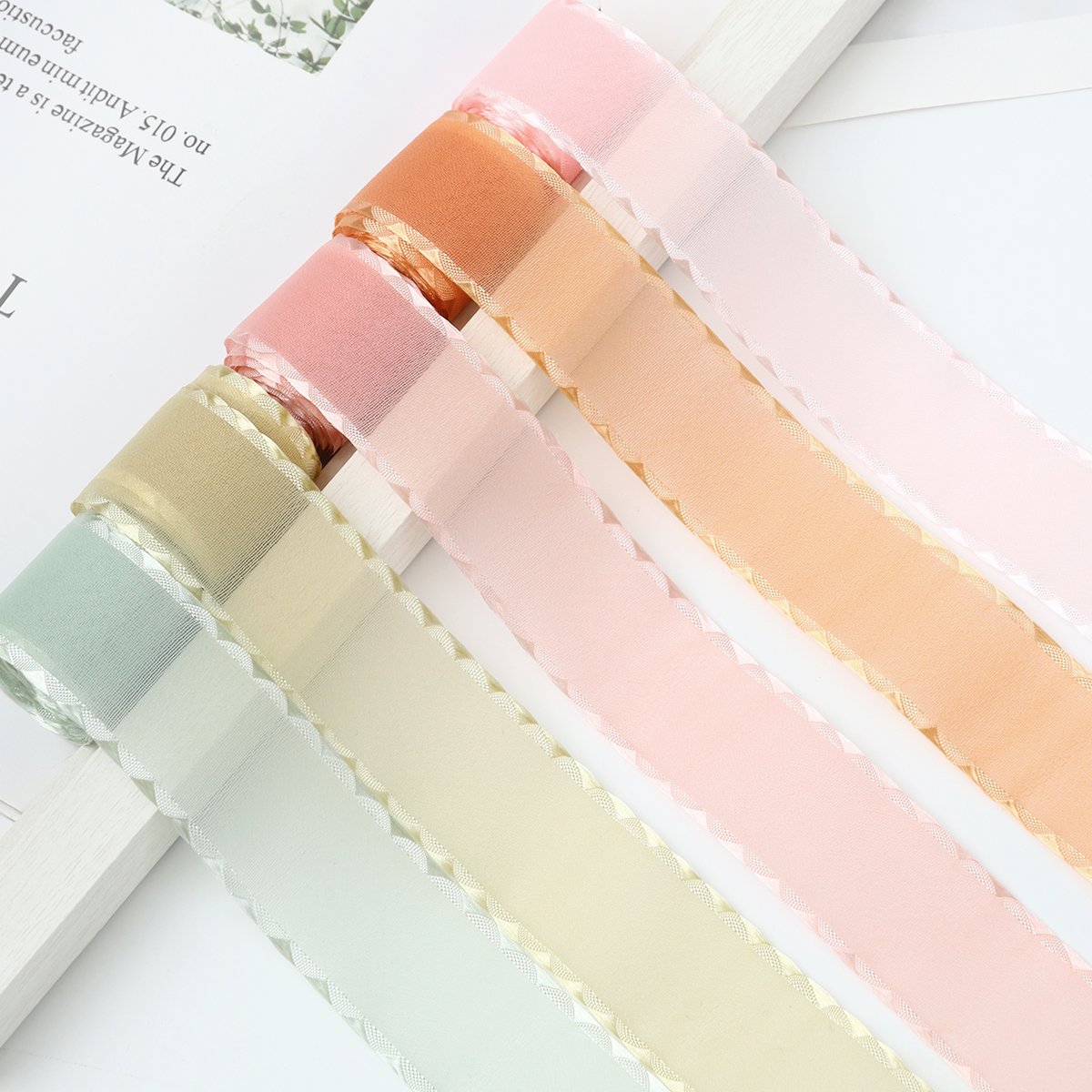 wired valentine decorative ribbon cake pink snow yarn handmade DIY ribbon bar support accessories flower organza ribbon trim
