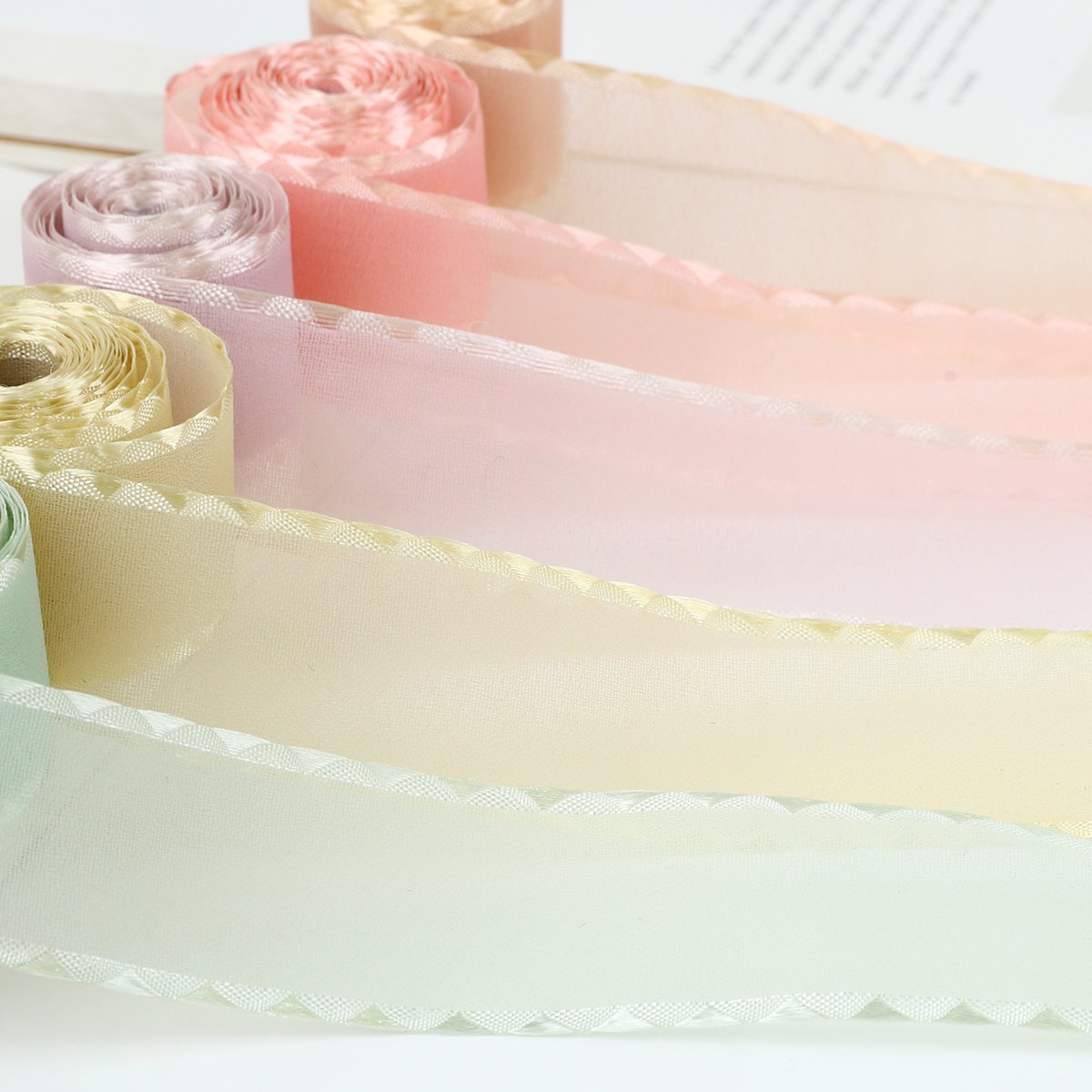 wired valentine decorative ribbon cake pink snow yarn handmade DIY ribbon bar support accessories flower organza ribbon trim