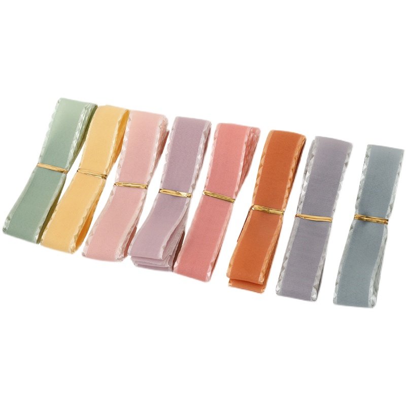 wired valentine decorative ribbon cake pink snow yarn handmade DIY ribbon bar support accessories flower organza ribbon trim