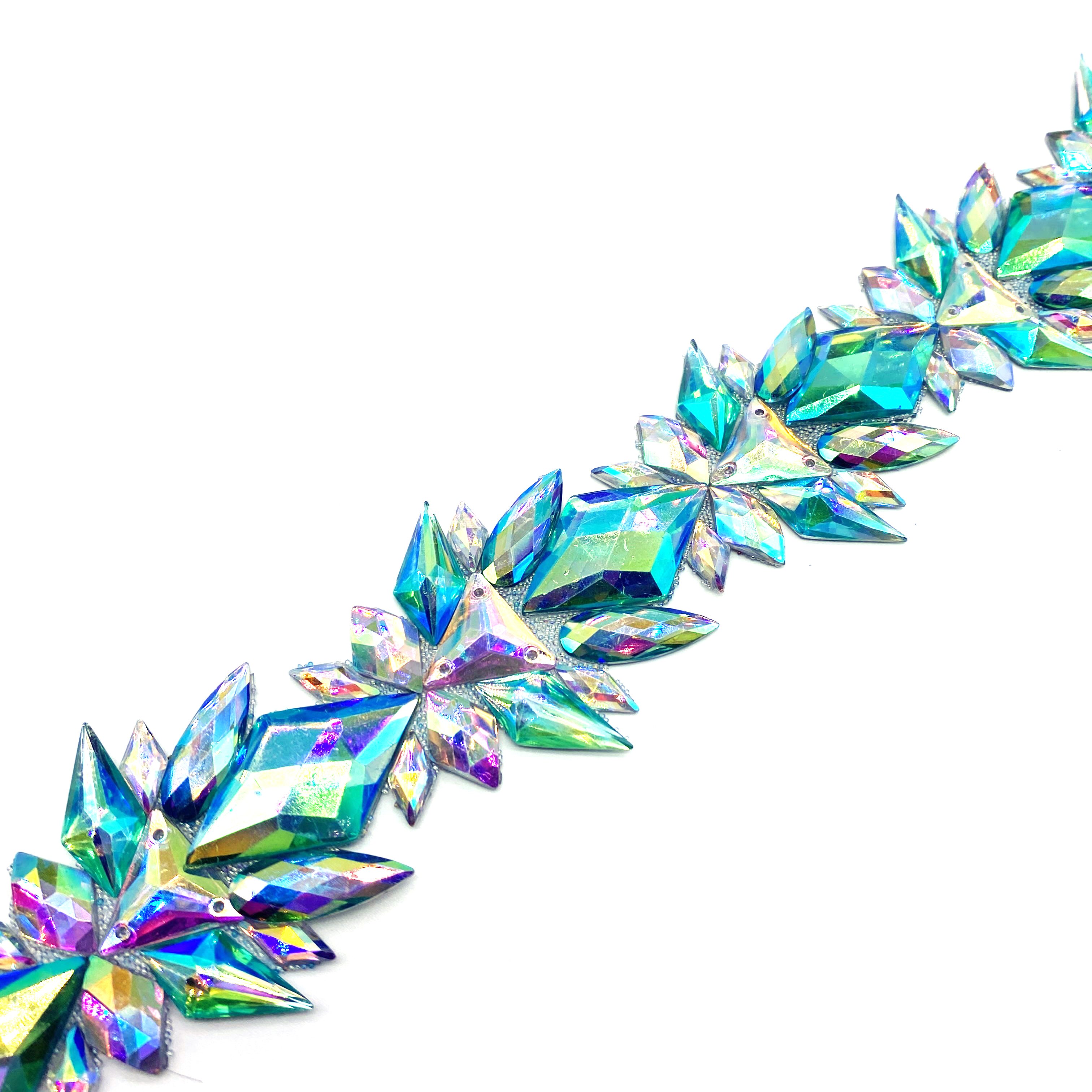 Custom Hot Sale AB Colors Resin Gems Iron-On Hot Fix Rhinestone Appliques for Carnival Bikini Decoration Hot Styles Trimmings