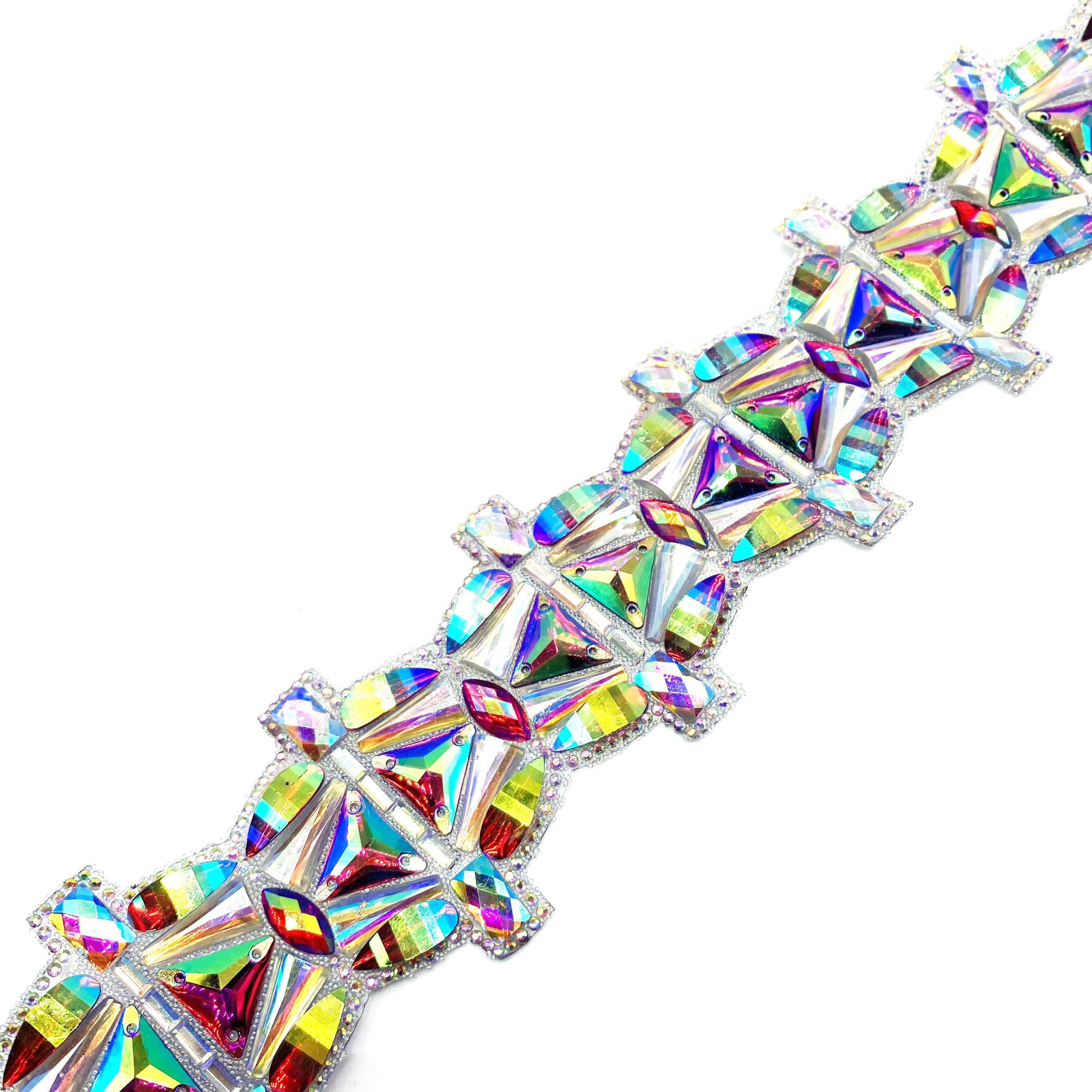 Custom Hot Sale AB Colors Resin Gems Iron-On Hot Fix Rhinestone Appliques for Carnival Bikini Decoration Hot Styles Trimmings