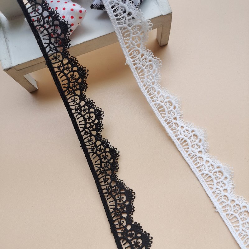 Garments Accessories Polyester Milk Yarm Milk Silk Polyester White Flower Embroidery Lace Trim For Children's Clothes