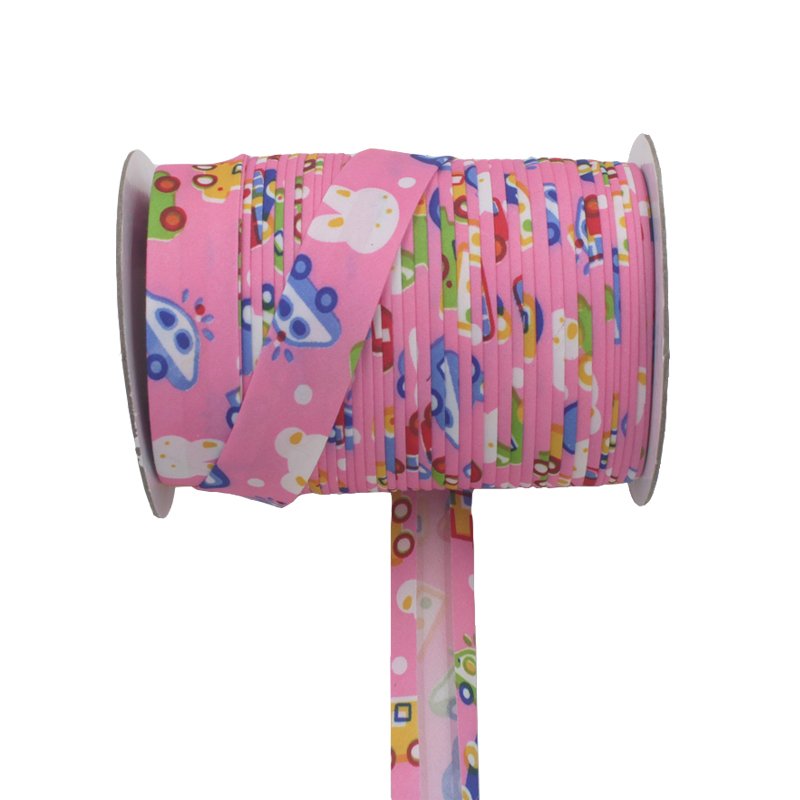 Polyester 3/4"(20mm) Flower Print Satin Bias Tape Bias Binding For DIY Garment Sewing And Trimming