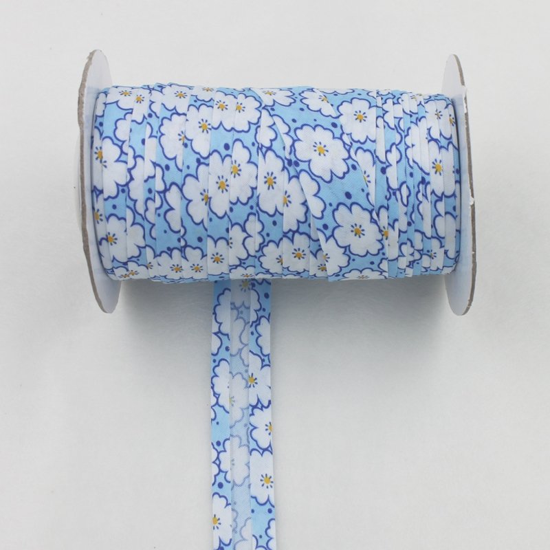 Polyester 3/4"(20mm) Flower Print Satin Bias Tape Bias Binding For DIY Garment Sewing And Trimming