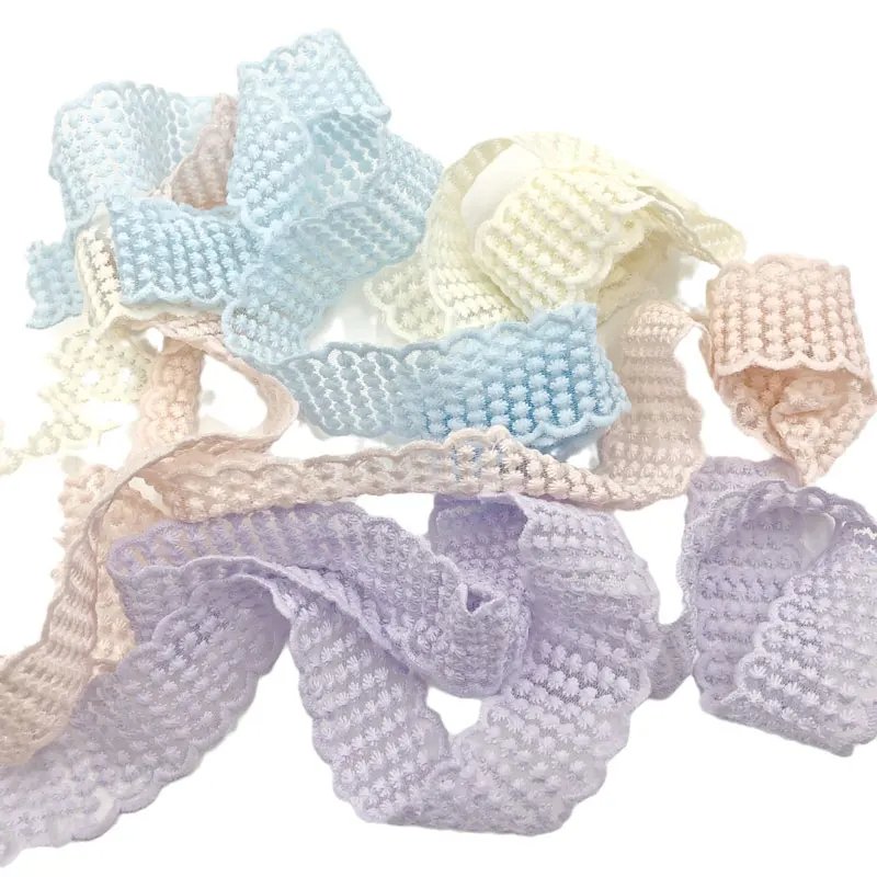 Milk Silk Dot Wavy Edge Sewing Fabric Clothing Decoration Material Children's Hair Clip DIY Lace Trim Bow Headdress Lace