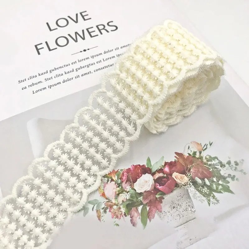 Milk Silk Dot Wavy Edge Sewing Fabric Clothing Decoration Material Children's Hair Clip DIY Lace Trim Bow Headdress Lace