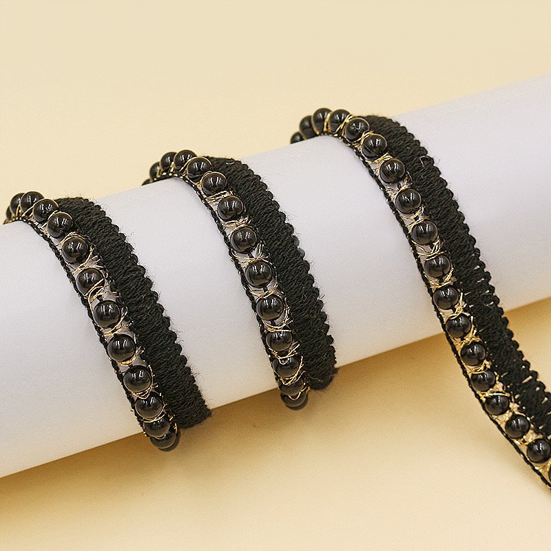 Vintage Fashion Metallic Shell Wool Polyester Tweed Ribbon Lace Trim For Clothes Dress Bag shoes Accessories