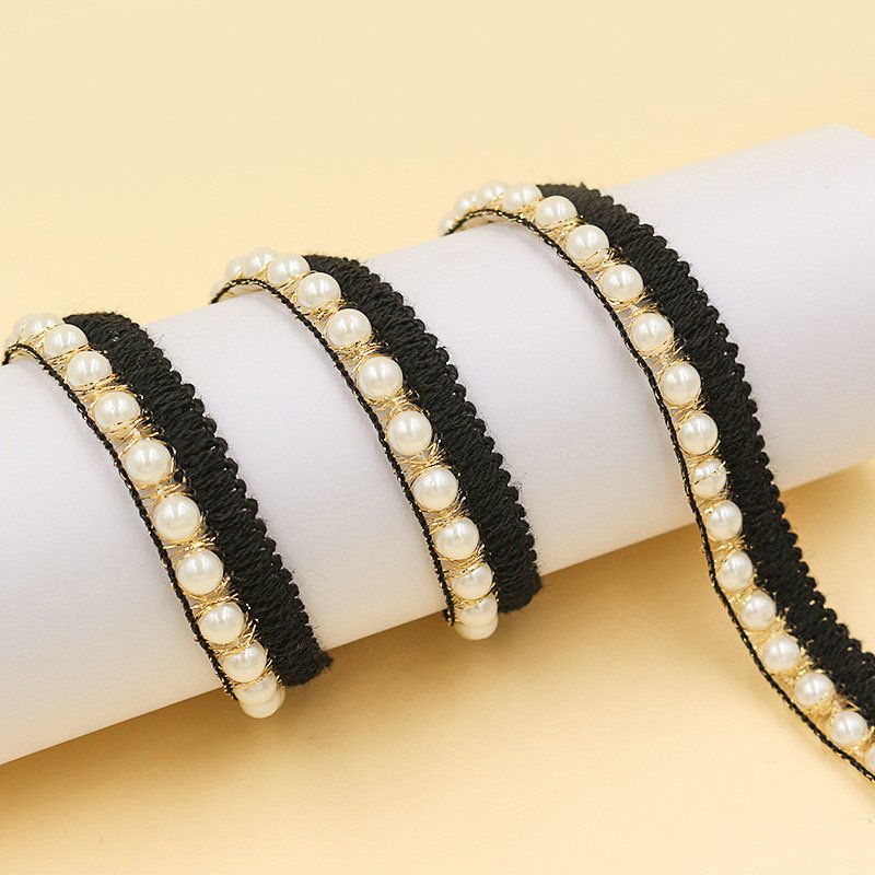 Vintage Fashion Metallic Shell Wool Polyester Tweed Ribbon Lace Trim For Clothes Dress Bag shoes Accessories