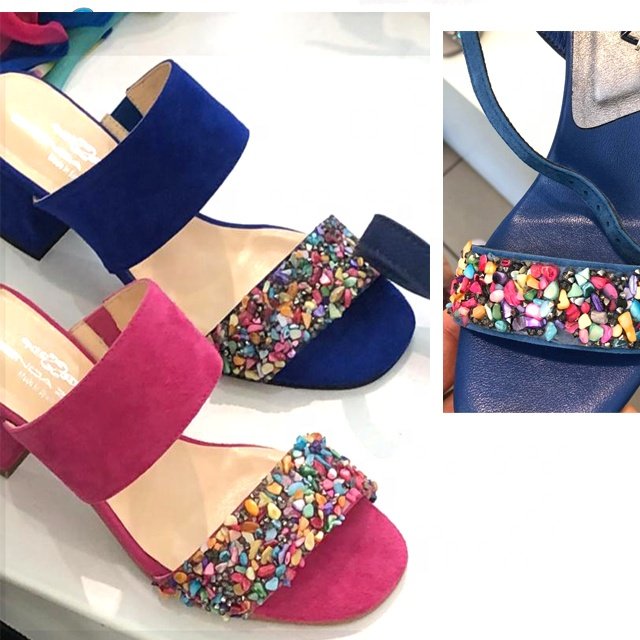 L205 3cm width fashion Multi color rhinestone beads trim hot fix colorful rhinestone stones chain trim for shoes