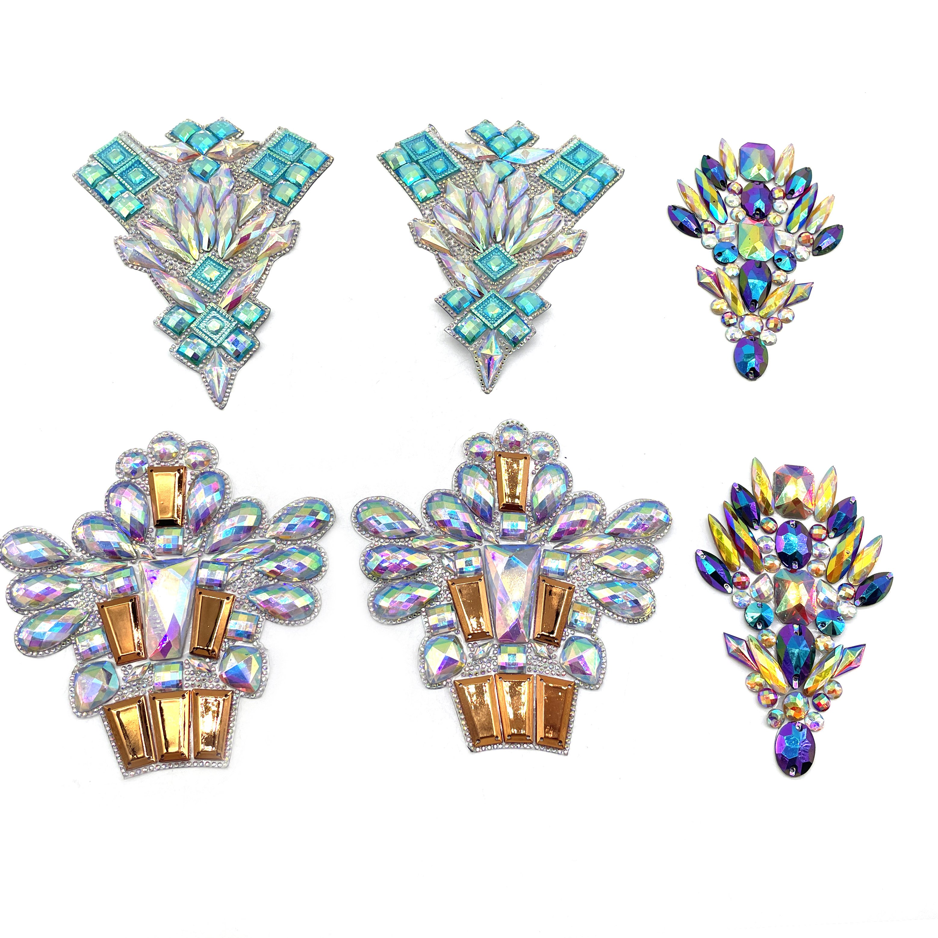 In Stocked Designs Hot Fix Crystal Trimming Iron Rhinestone Appliques Trims Clothing Bag Carnival Decorations Dress Enhancements