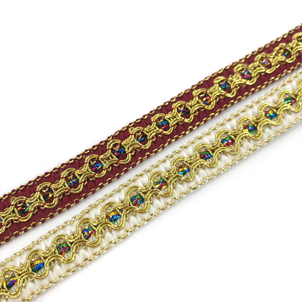 OEM/ODM Accept Tube Bead Ribbon White Beaded Lace Trim Fabric Sewing Crafts Collar Garment Dress Headdress Materials Lace
