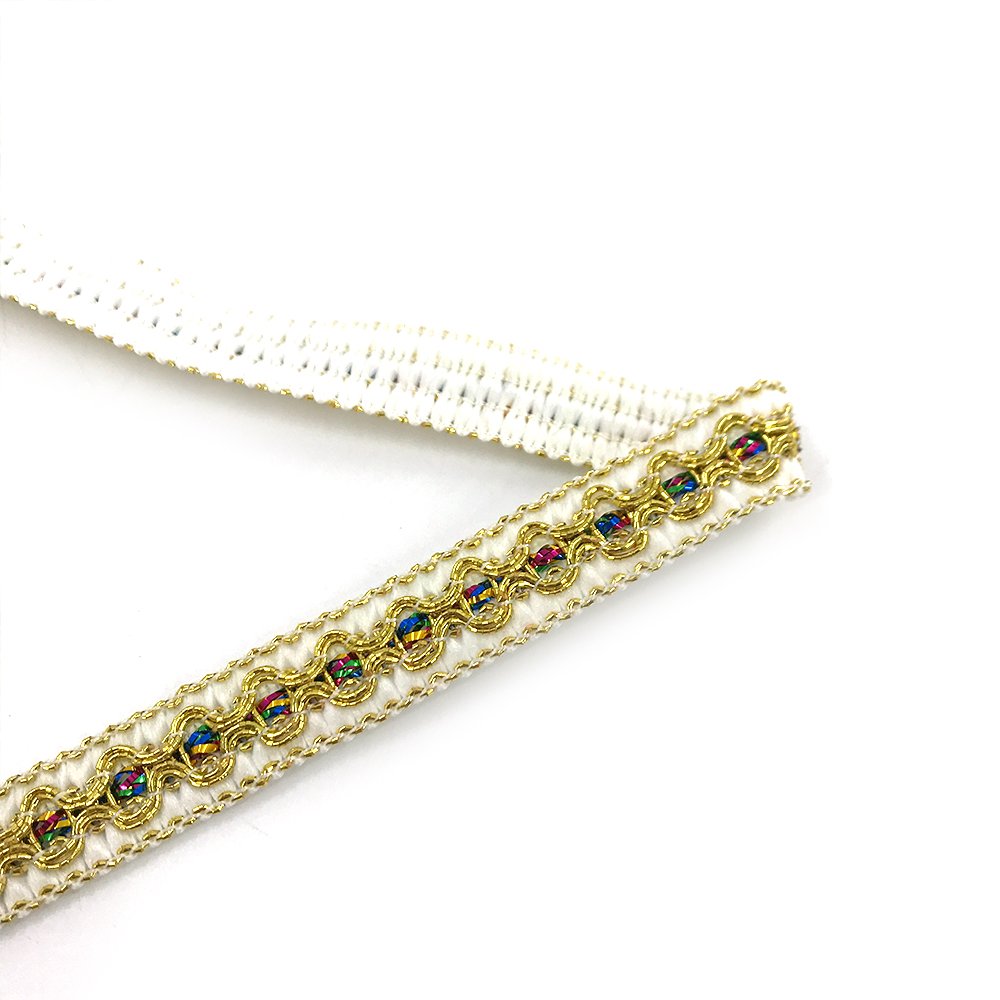 OEM/ODM Accept Tube Bead Ribbon White Beaded Lace Trim Fabric Sewing Crafts Collar Garment Dress Headdress Materials Lace