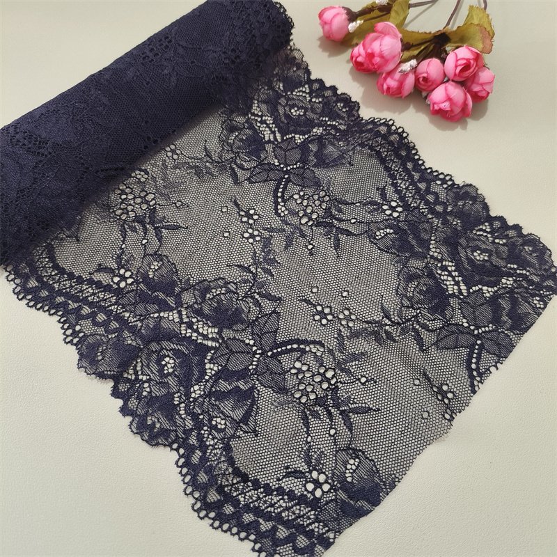 DINGB26 22cm Stretch Elastic Lace Trim,Floral Lace Fabric Elastic Lace Ribbons for Crafts and Gift Wrapping Decorating