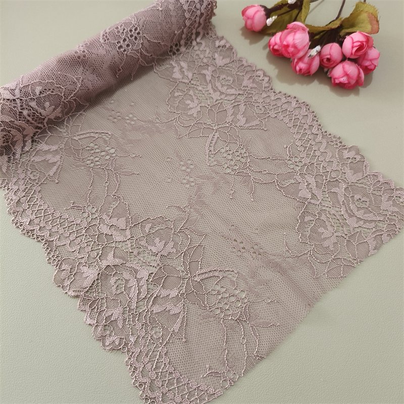 DINGB26 22cm Stretch Elastic Lace Trim,Floral Lace Fabric Elastic Lace Ribbons for Crafts and Gift Wrapping Decorating