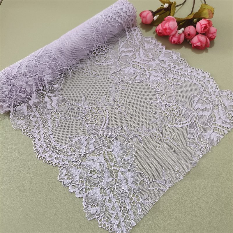 DINGB26 22cm Stretch Elastic Lace Trim,Floral Lace Fabric Elastic Lace Ribbons for Crafts and Gift Wrapping Decorating