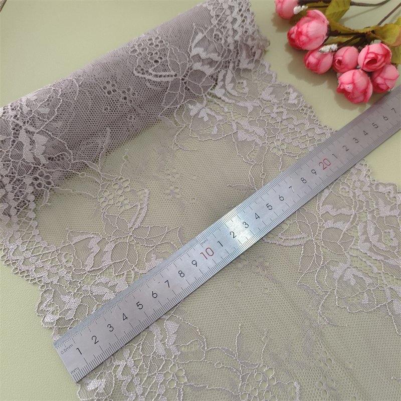 DINGB26 22cm Stretch Elastic Lace Trim,Floral Lace Fabric Elastic Lace Ribbons for Crafts and Gift Wrapping Decorating