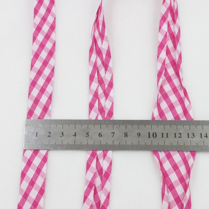 Polyester 3/4"(20mm) Silver Metallic Lattice Check Bias Tape Bias Binding For DIY Garment Sewing And Trimming
