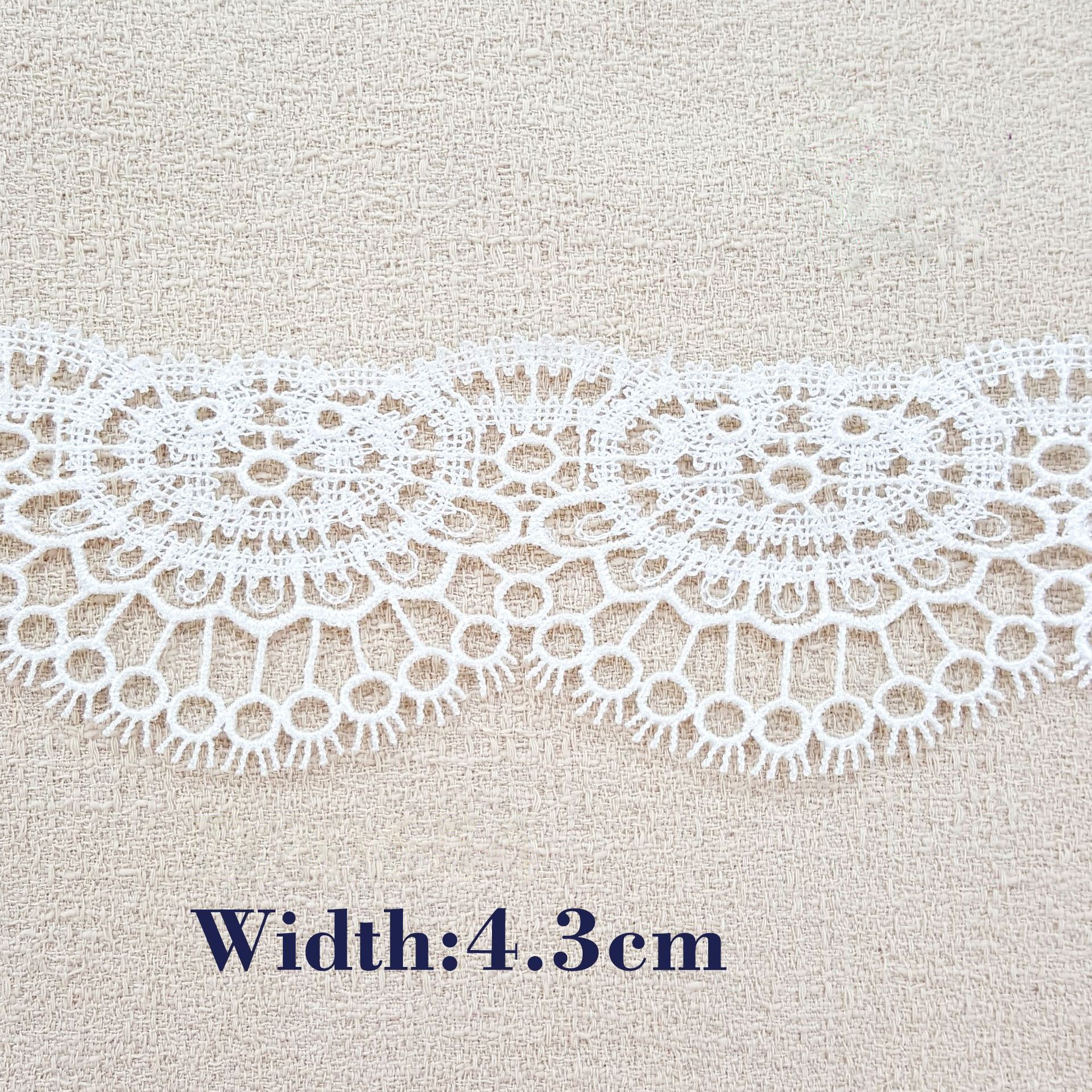 Hot Sale Trimmings And Sewing Accessories White Guipure Embroidery Cord Lace Fabric Trim For Wedding Dress
