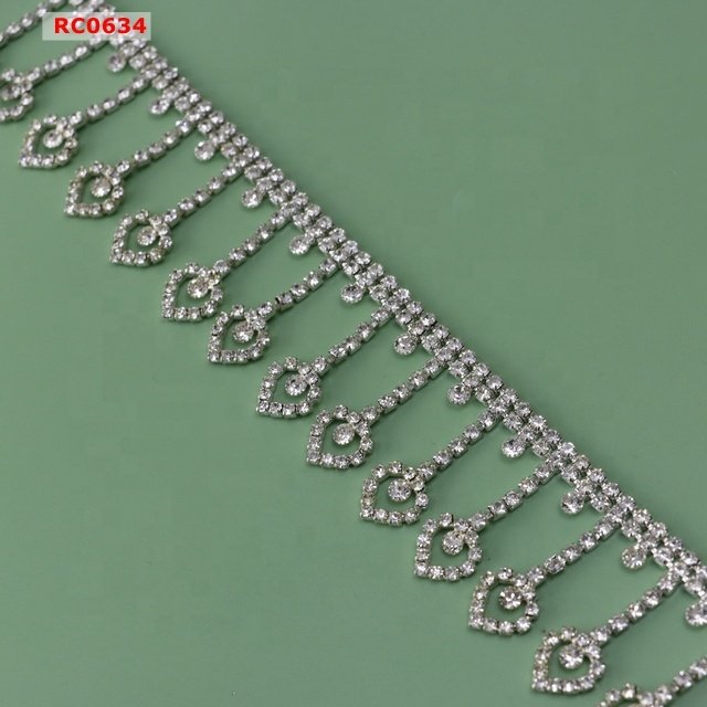 Cadena de diamantes luxury crystal rhinestone cup chains rhinestone trim