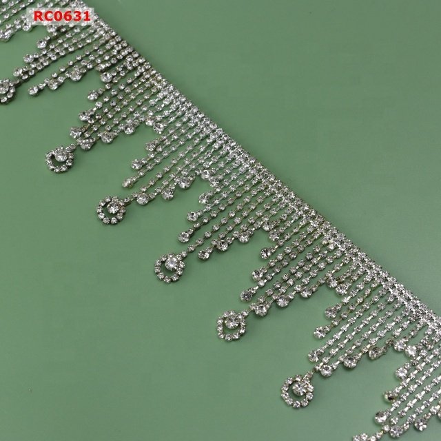 Cadena de diamantes luxury crystal rhinestone cup chains rhinestone trim