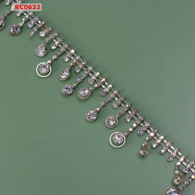 Cadena de diamantes luxury crystal rhinestone cup chains rhinestone trim