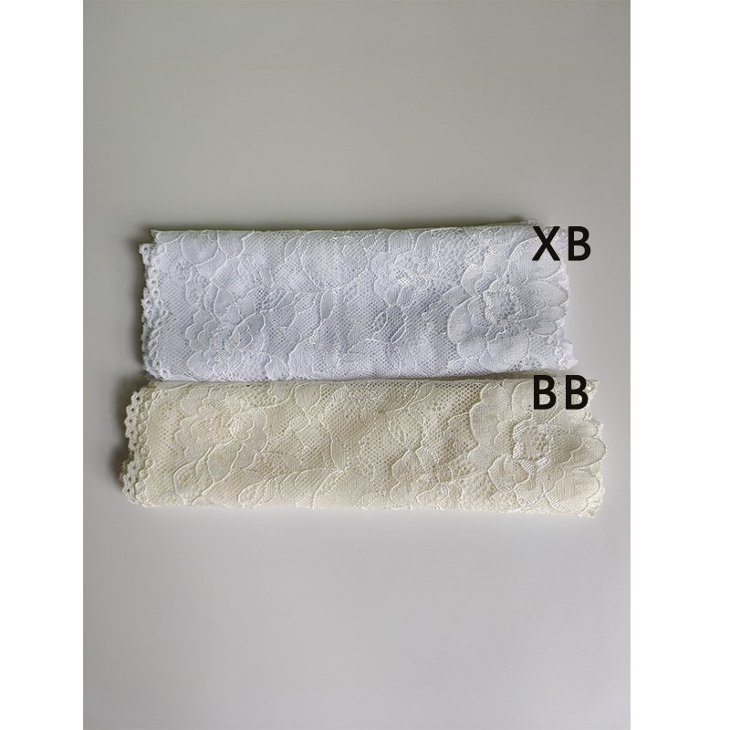 Factory Supplier Good Quality 20cm Wide Stretch Mesh Lace Trim White Elastic Lace Fabric for Underwear Lingerie