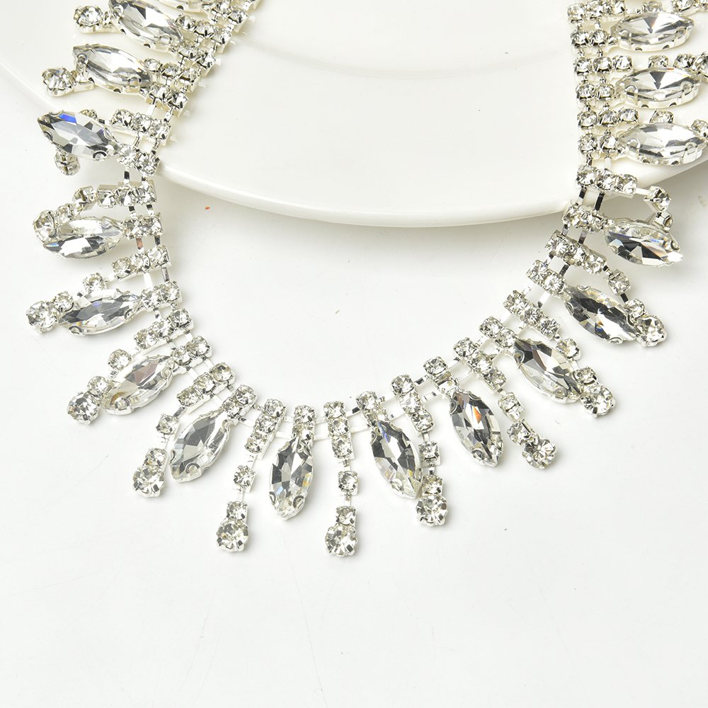 3cm Width Horse Eye Rhinestone Tassel Trimming Drop Pendant Crystal Fringe Chain Diy Dress Edge Women Shoes Clothes Accessories