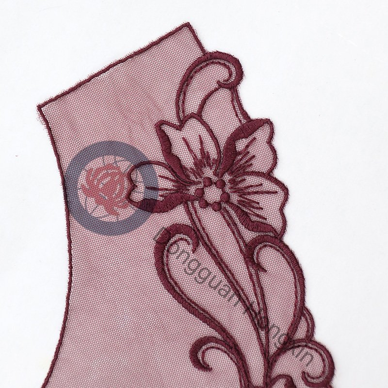 Soft and exquisite tulle mesh embroidered with 30cm flowers Decorative Lace Trim