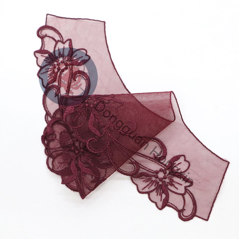 Soft and exquisite tulle mesh embroidered with 30cm flowers Decorative Lace Trim