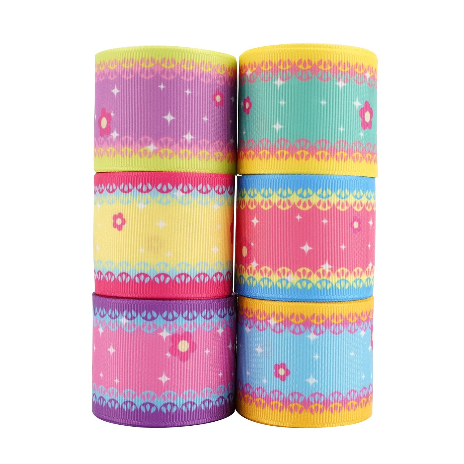 Midi Cheap Liston de personajes Grosgrain Ribbon 38mm Flower Trim Printed Ribbons for Hair Bow