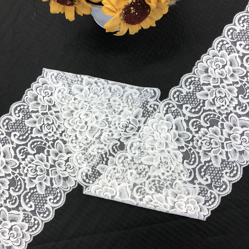 Wholesale White Lace Trim Fabric Roll Flower Lace Trimming Border For Dress