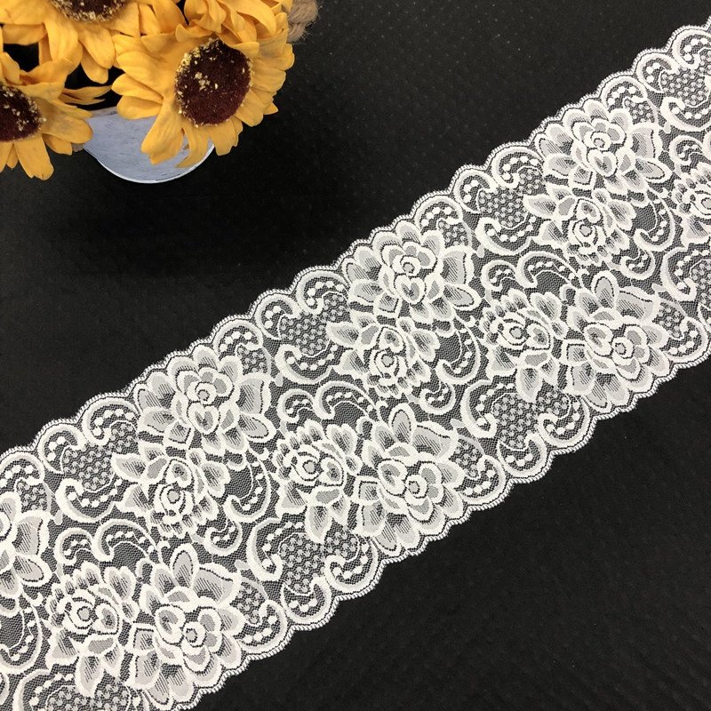 Wholesale White Lace Trim Fabric Roll Flower Lace Trimming Border For Dress