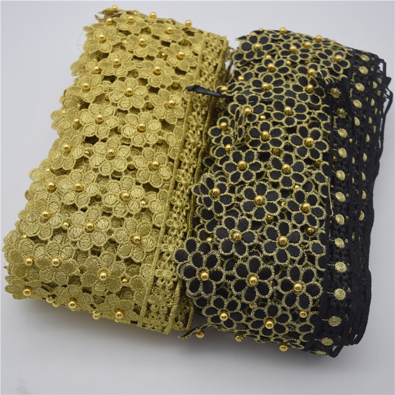 Cheap fashion Indian garment decoration gold embroidery fabric trim wholesale