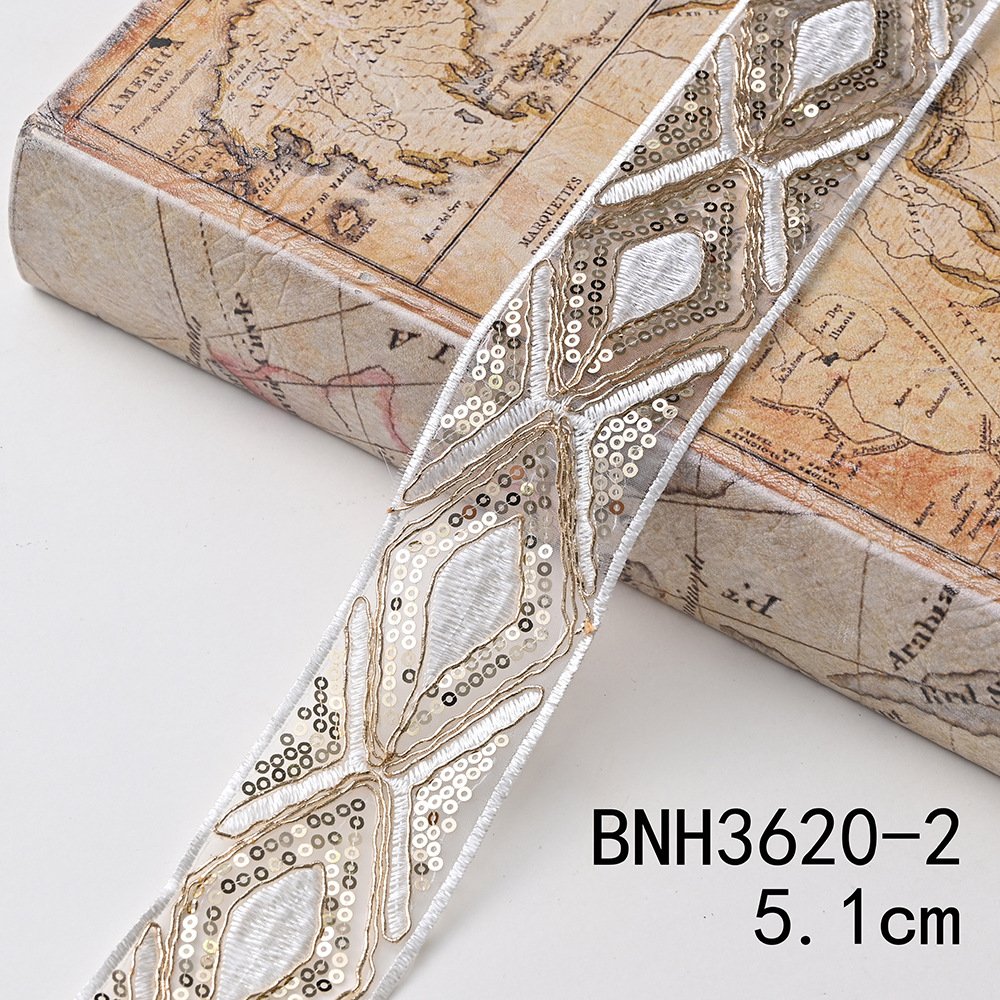 Diy Sewing Accessories Dress Decorative Embroidered Lace Trims Mesh Sequins Lace