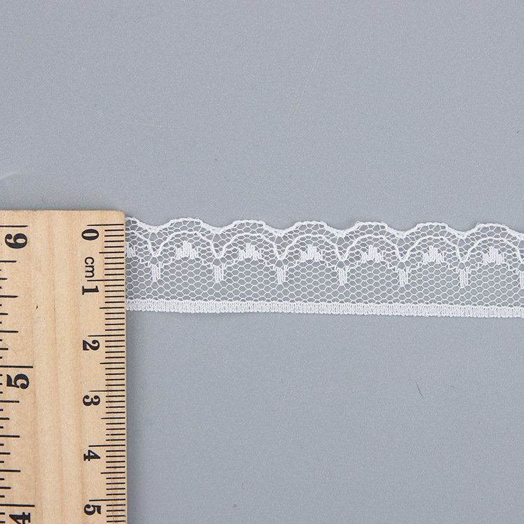 Factory 100% nylon polyester white lace trim for garment accessories decoration