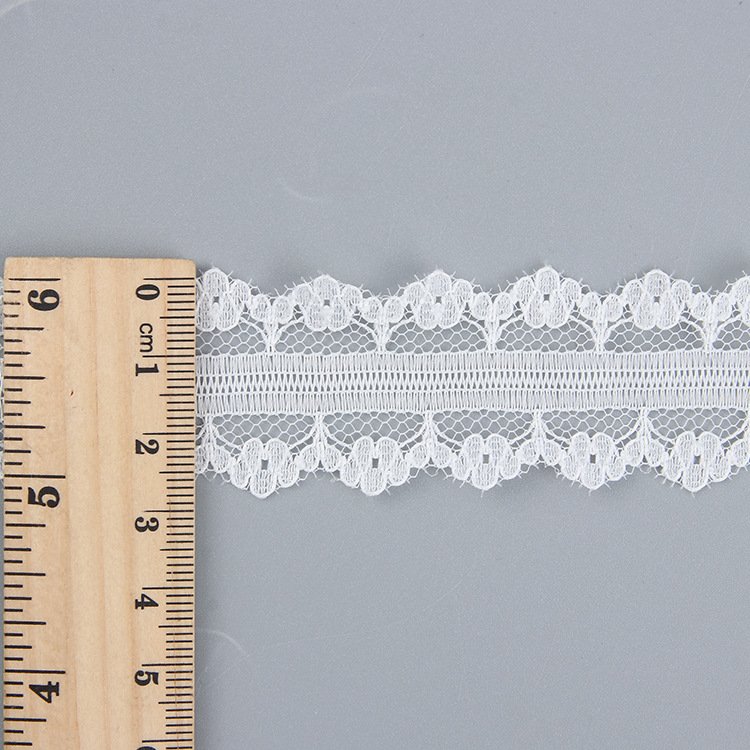 Factory 100% nylon polyester white lace trim for garment accessories decoration