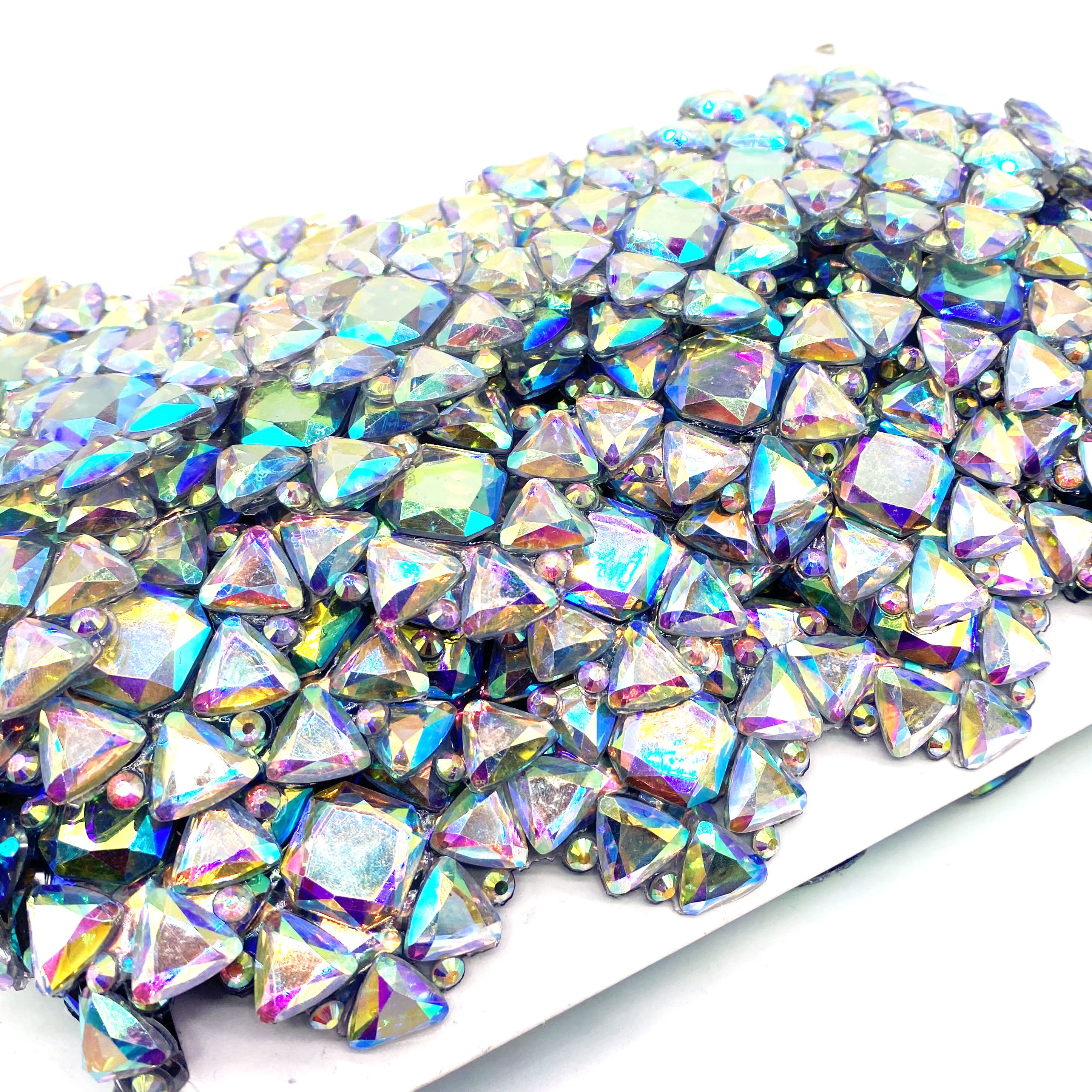 Customized Colors AB Resin Gems Trimming Iron-On Hot Fix AB Rhinestone for Shoes & Garments for Carnival Garment