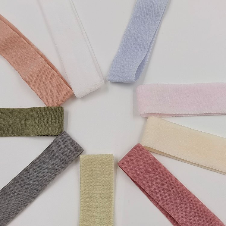 Soft garment underwear nylon fold over elastic webbing band spandex binding bias edge tape belt webbing for clothes
