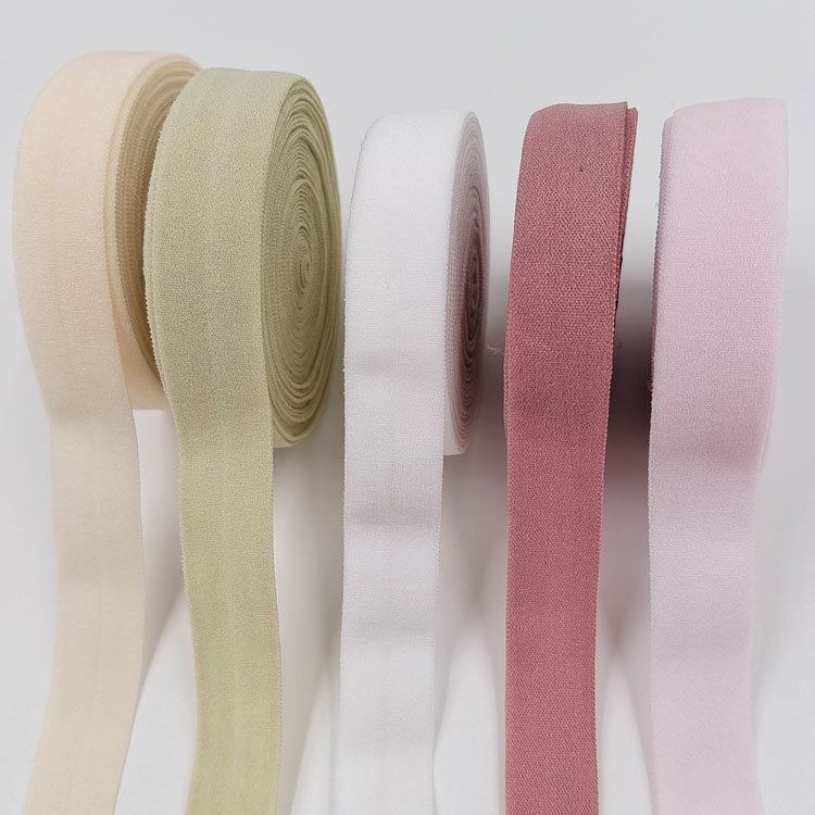 Soft garment underwear nylon fold over elastic webbing band spandex binding bias edge tape belt webbing for clothes