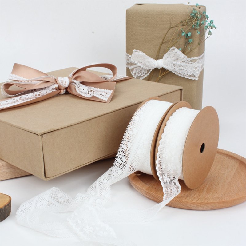 Wedding Decoration Christmas Package Sewing Craft Satin Ribbon White Lace Trim Lace Fabric Vintage Lace Ribbons