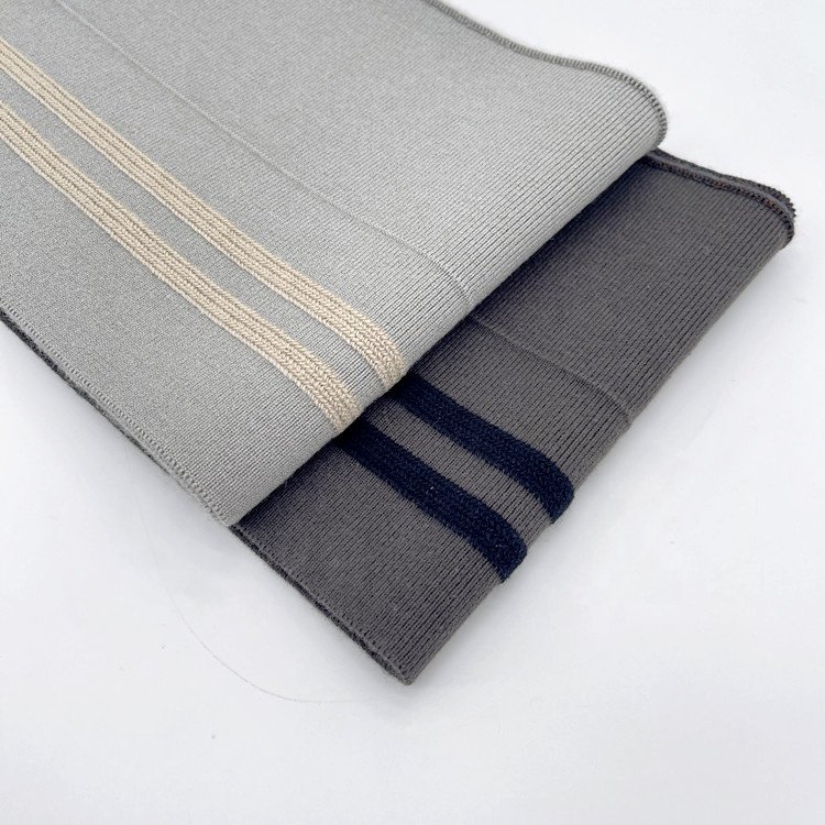 Custom Eco-friendly Stretch 1x1 rib knit trim, wool and acrylic flat knitting 2x1 ribbing cuffs