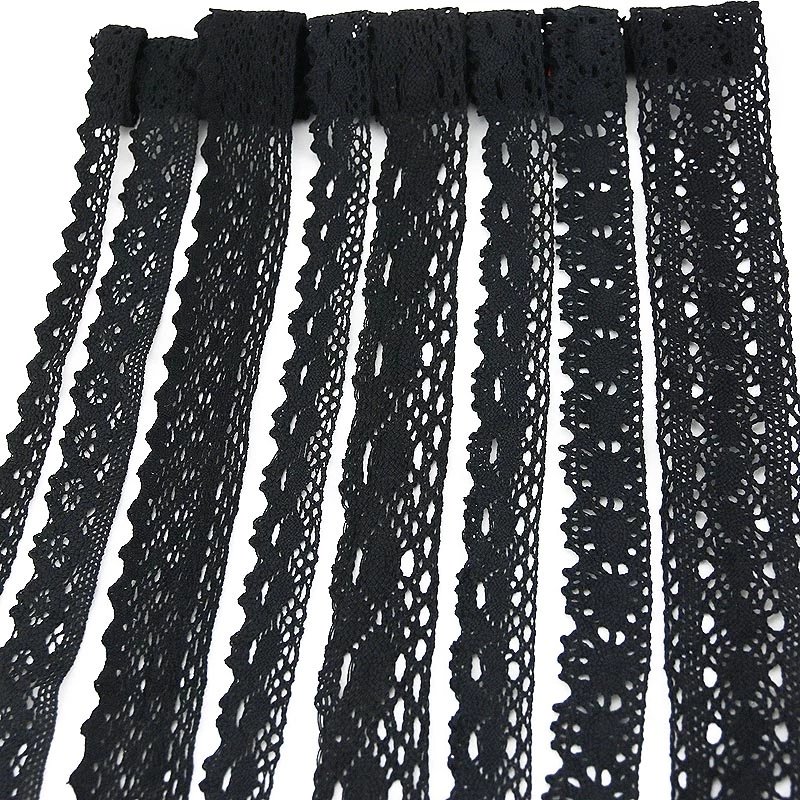 (5Meter/roll) 50mm Black Cotton Net Ribbons Embroidered Lace Trim decorate Sewing Handmade Craft Materials Lace Fabric