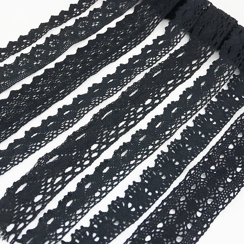 (5Meter/roll) 50mm Black Cotton Net Ribbons Embroidered Lace Trim decorate Sewing Handmade Craft Materials Lace Fabric
