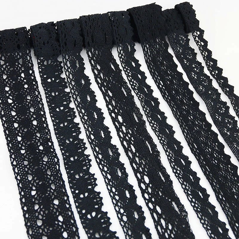 (5Meter/roll) 50mm Black Cotton Net Ribbons Embroidered Lace Trim decorate Sewing Handmade Craft Materials Lace Fabric