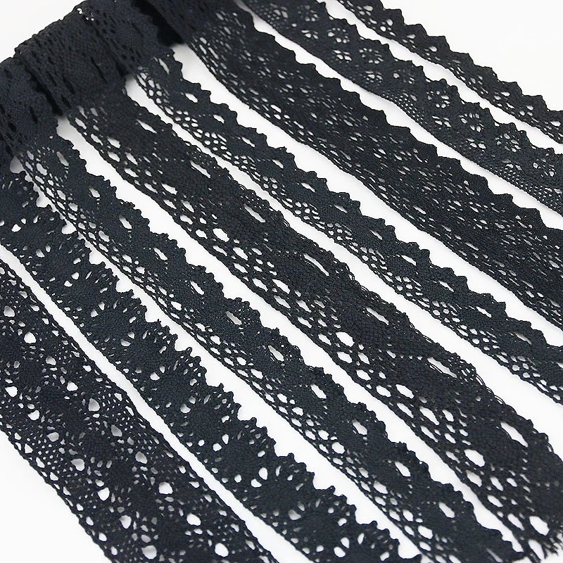 (5Meter/roll) 50mm Black Cotton Net Ribbons Embroidered Lace Trim decorate Sewing Handmade Craft Materials Lace Fabric