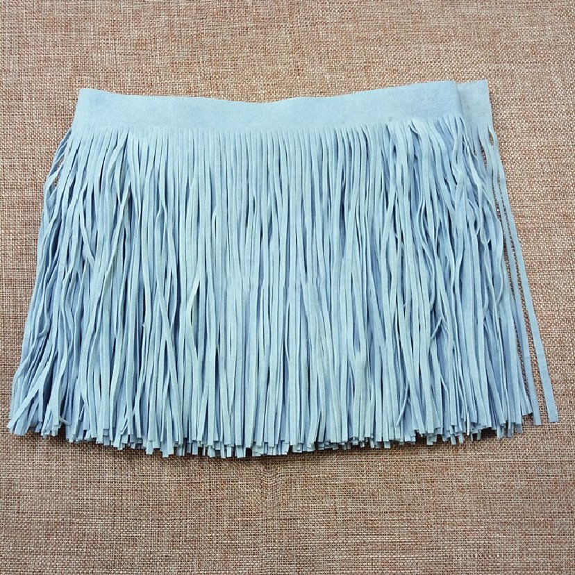 TRENDING 15cm Colorful Faux Suede Fringe Tassel Fringe Trim Double-Faced Pile Tassel Fringe FOR GARMENTS