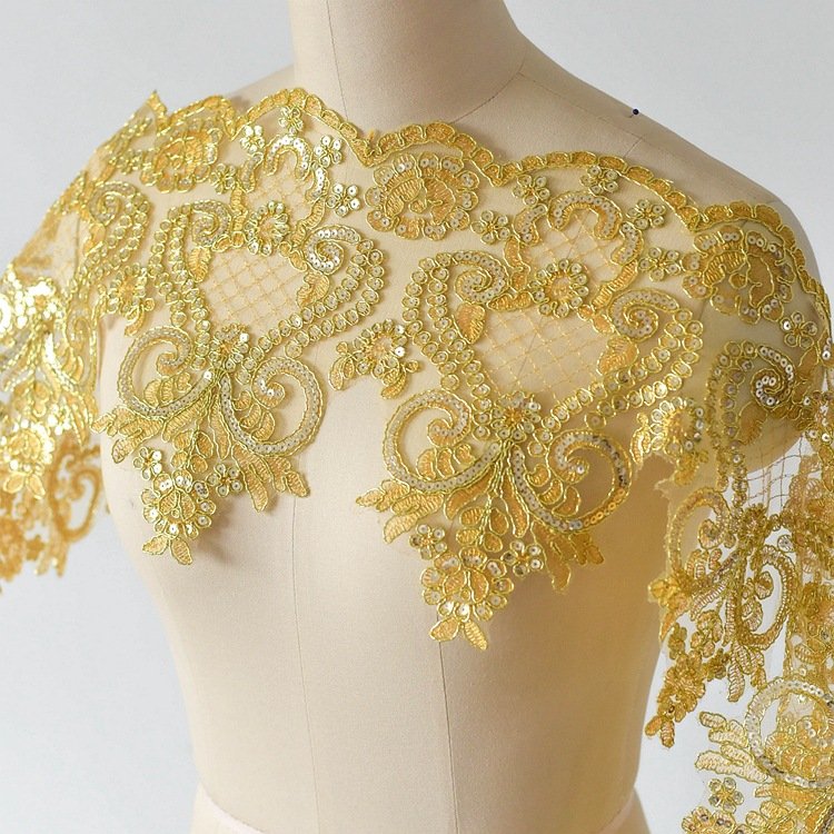 Wholesale Quality multi color lace trim pineapple shaped fronts bride lace applique border decorations lace trims