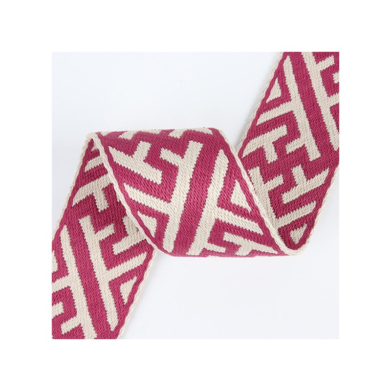 Custom polyester jacquard ribbon vintage border tape floral diamond pattern woven ethnic embroidered jacquard trimming ribbon